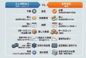 ゴム切削　金型比較